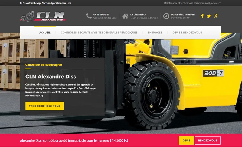 Capture du site Contrôle Levage Normand