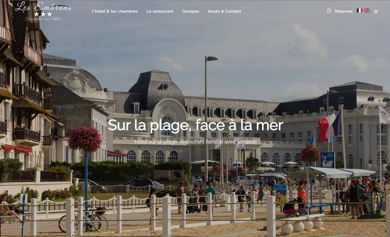 Capture du site Hôtel Les Embruns
